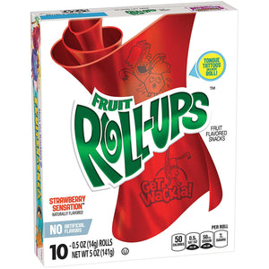 Betty Crocker Fruit Roll-Ups Strawberry Sensations 10 - 0.5 oz Rolls